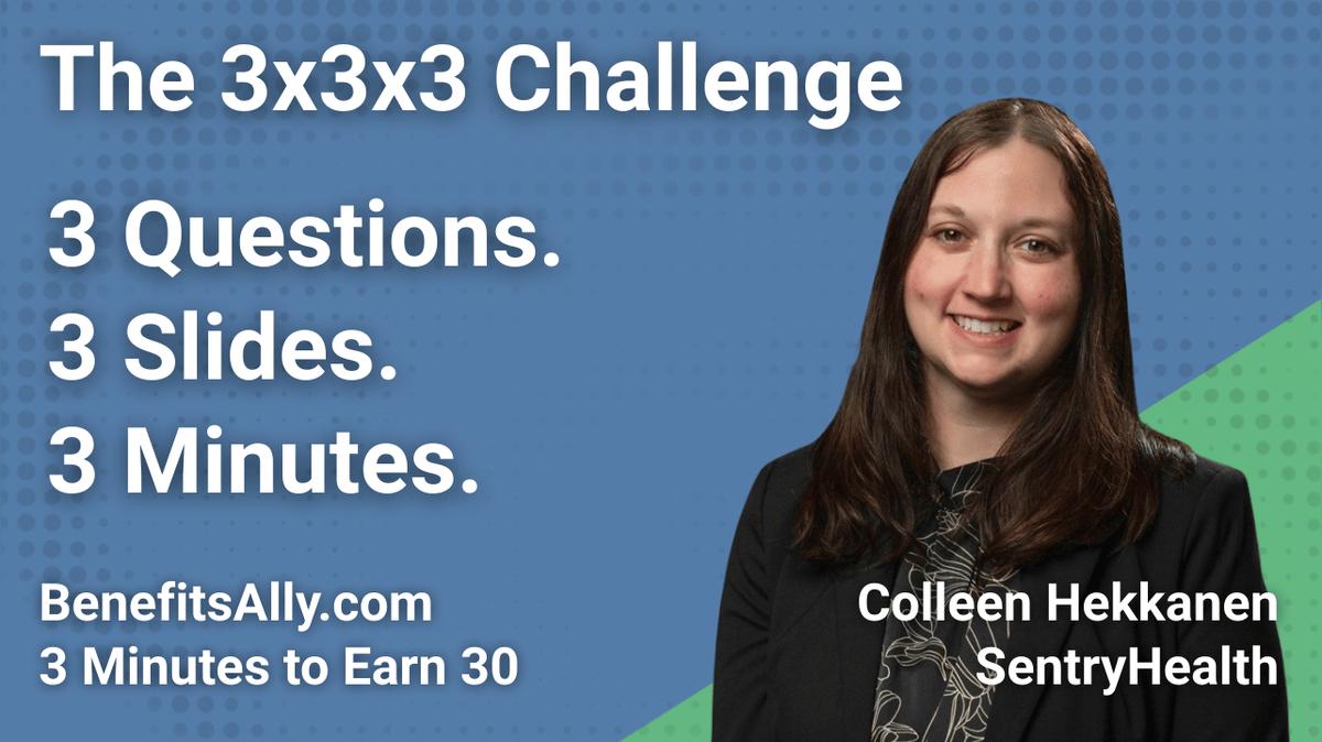 SentryHealth - 3x3x3 Challenge with Colleen Hekkanen