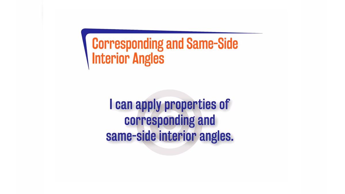 OR 3.6.2 Corresponding and Same Side Interior Angles