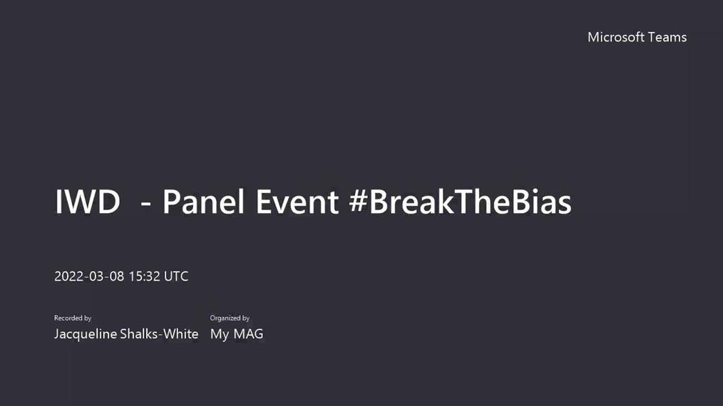 IWD Panel Event - Break The Bias 08.03.22