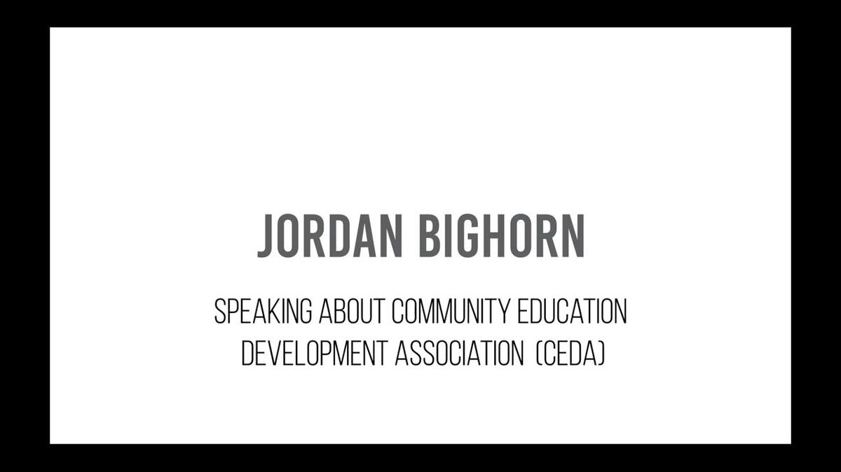 Jordan Bighorn - Community Education Development Association (CEDA)