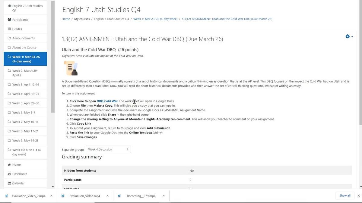 (T2) ASSIGNMENT: Utah and the Cold War DBQ