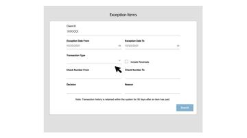Transaction Reports for Exception Items