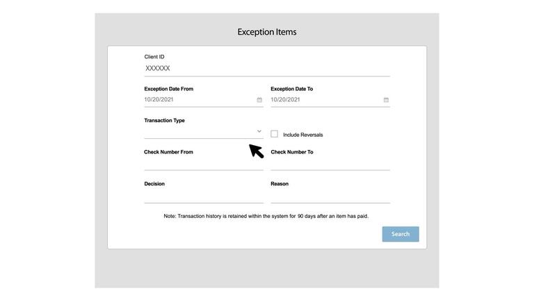 Transaction Reports for Exception Items