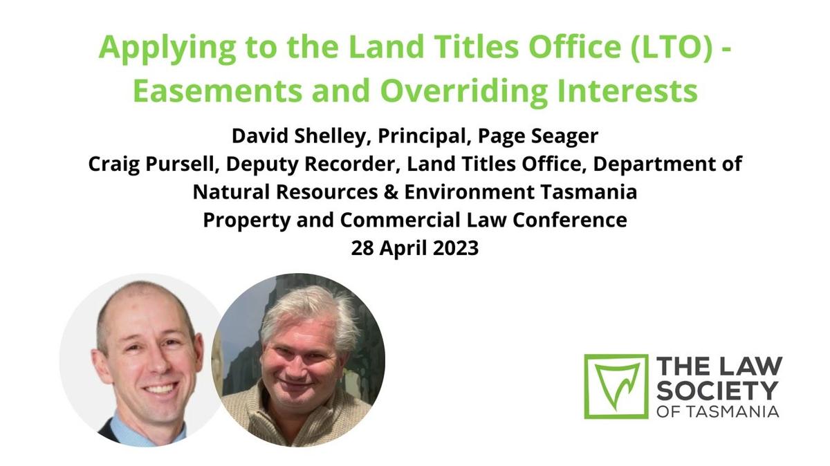 Applying to the LTO: Easements and Overriding Interests