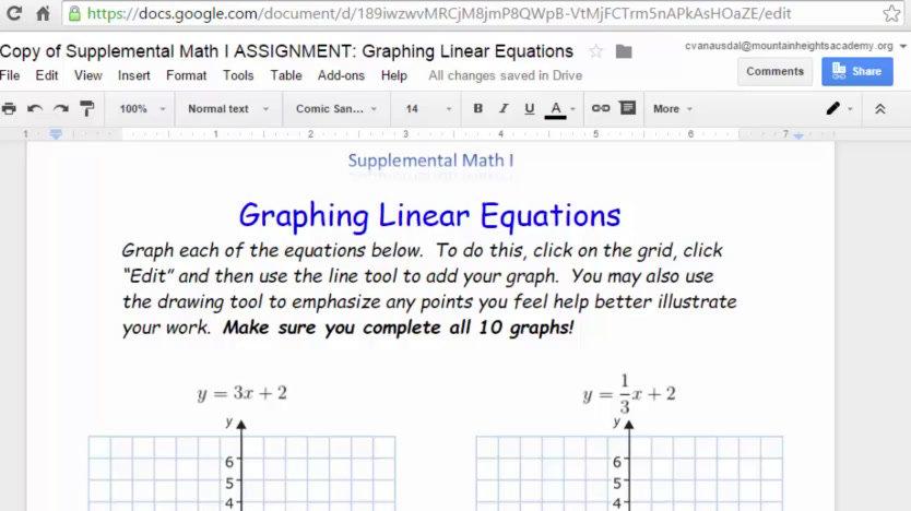 Graphing Linear Equations Homework Help Video.mp4