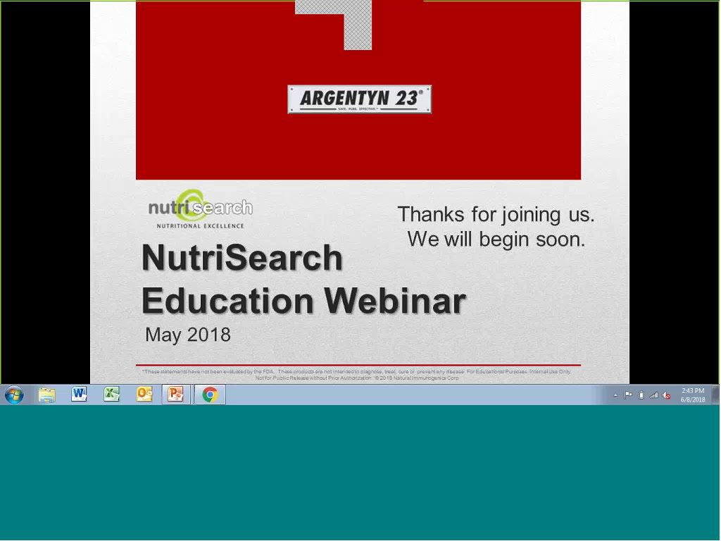 Nutrisearch Education Webinar - Argentyn 23 (2018)