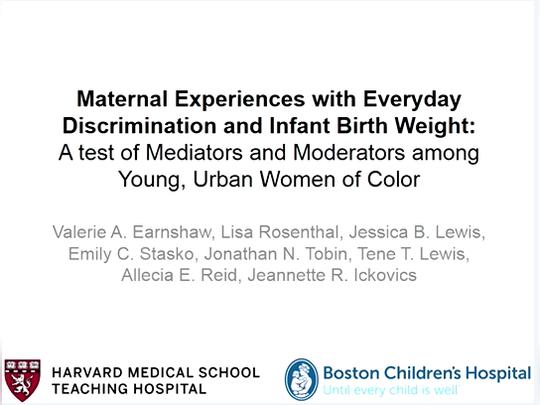 Meet the Authors Changes in Experiences With Discrimination Across Pregnancy and Postpartum