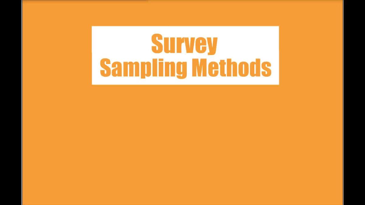 Stats - Survey Sampling Methods
