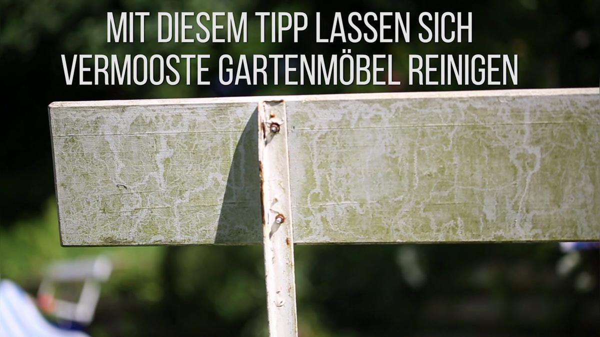 Mit diesem Tipp lassen sich vermooste Gartenmöbel reinigen