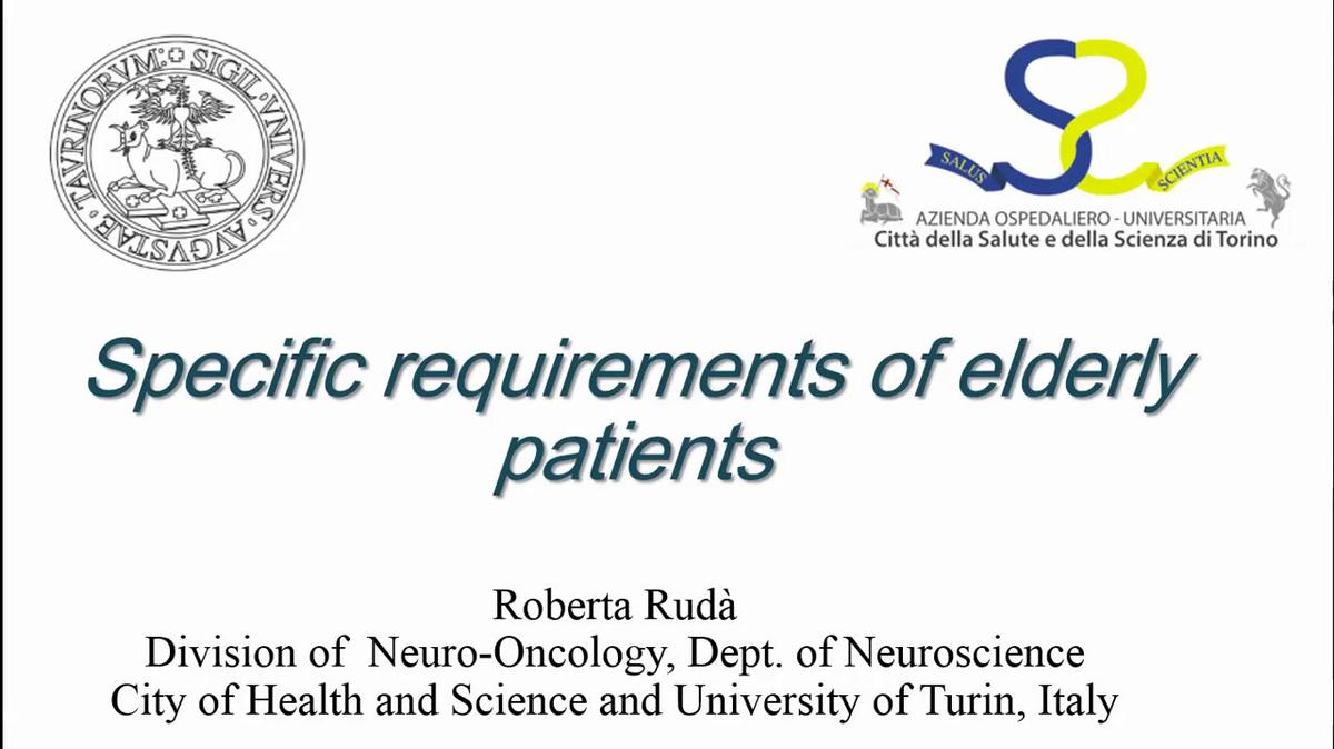 Specific Requirements of Elderly Patients