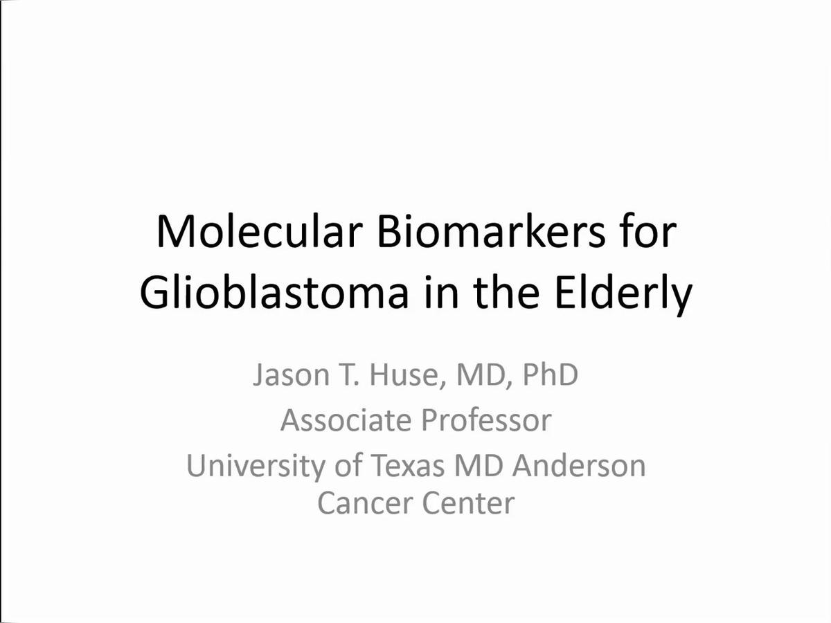 Molecular Biomarkers for Glioblastoma in the Elderly