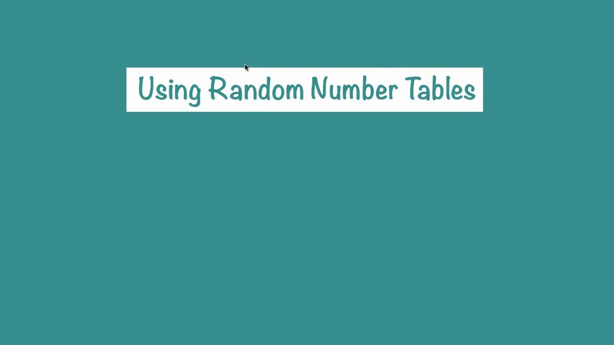 Using Random Number Tables.mp4