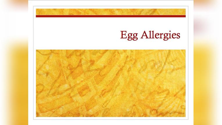 Nutrition Training - 4 - Egg Allergies