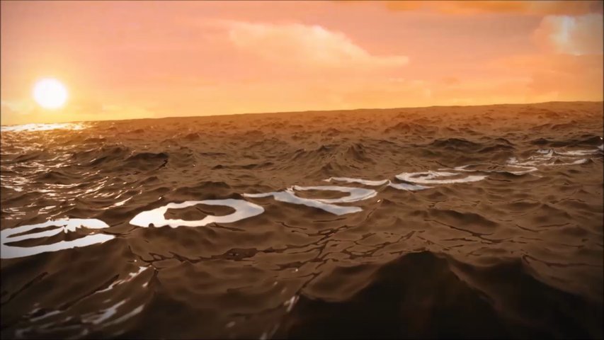 Create cool intro video with your logo floating in ocean