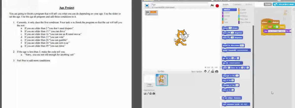 Scratch Age Project, Conditional Statements.mp4