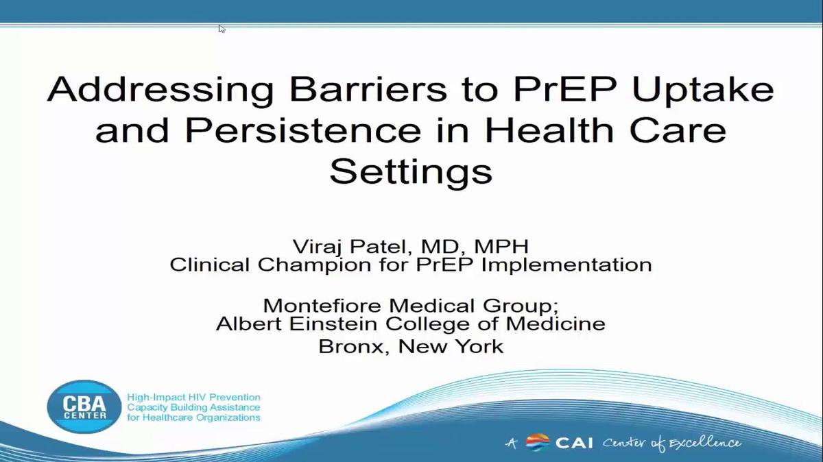 Addressing Barriers and Facilitators to PrEP Adoption and Persistence