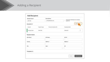 Recipients (International Wire Only)