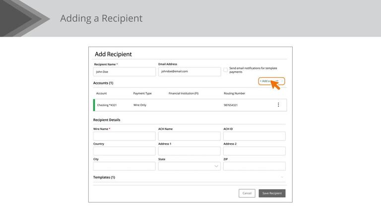 Recipients (International Wire Only)
