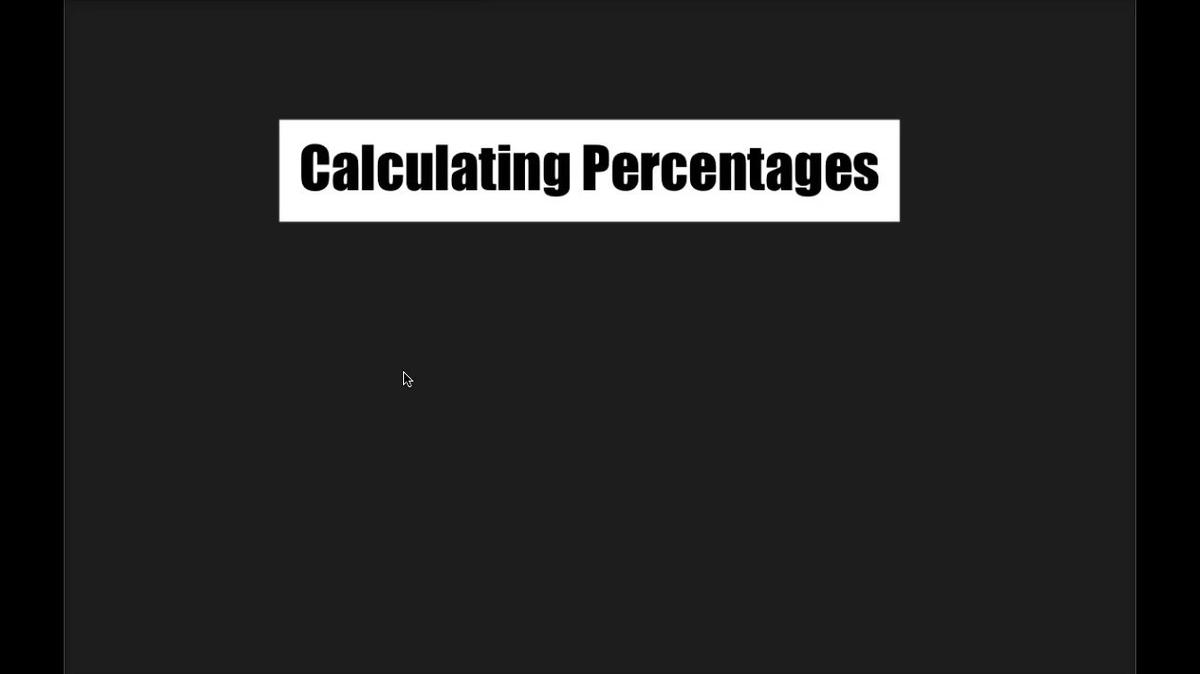 Intro Stats - Calculating Percentages