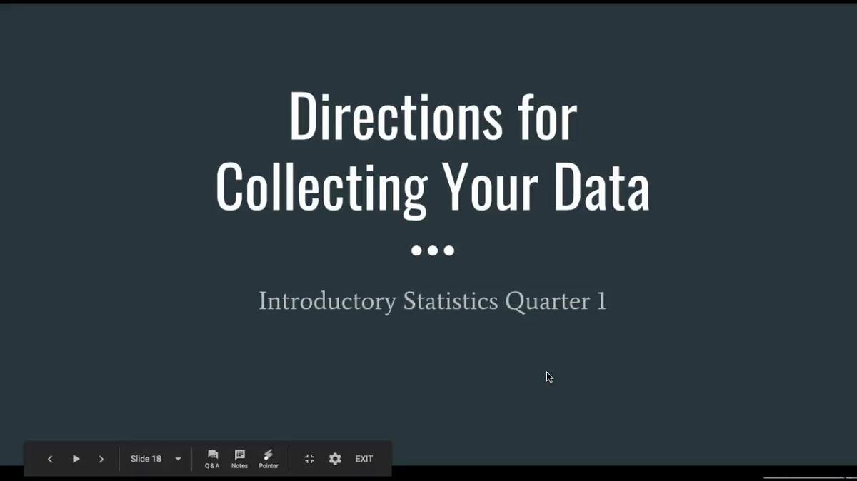 Directions for Collecting Your Data