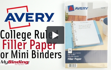 100 Sheets 14230 5-1/2" x 8-1/2" Avery Mini Binder Filler Paper College Ruled 