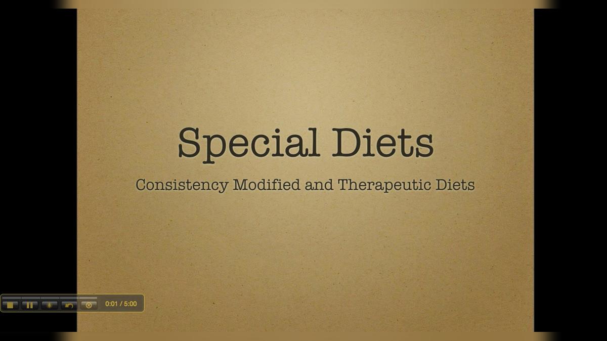 Nutrition Training - 26 - Special Diets (1/5)