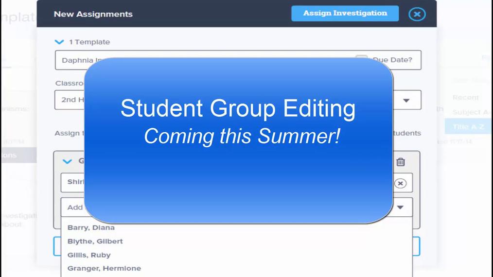 Enhancement: Student Group Editing