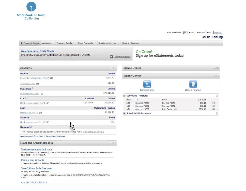Consumer Online Banking (CoB) Demo