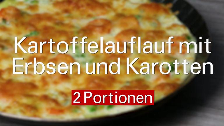 Kartoffelauflauf mit Erbsen und Karotten