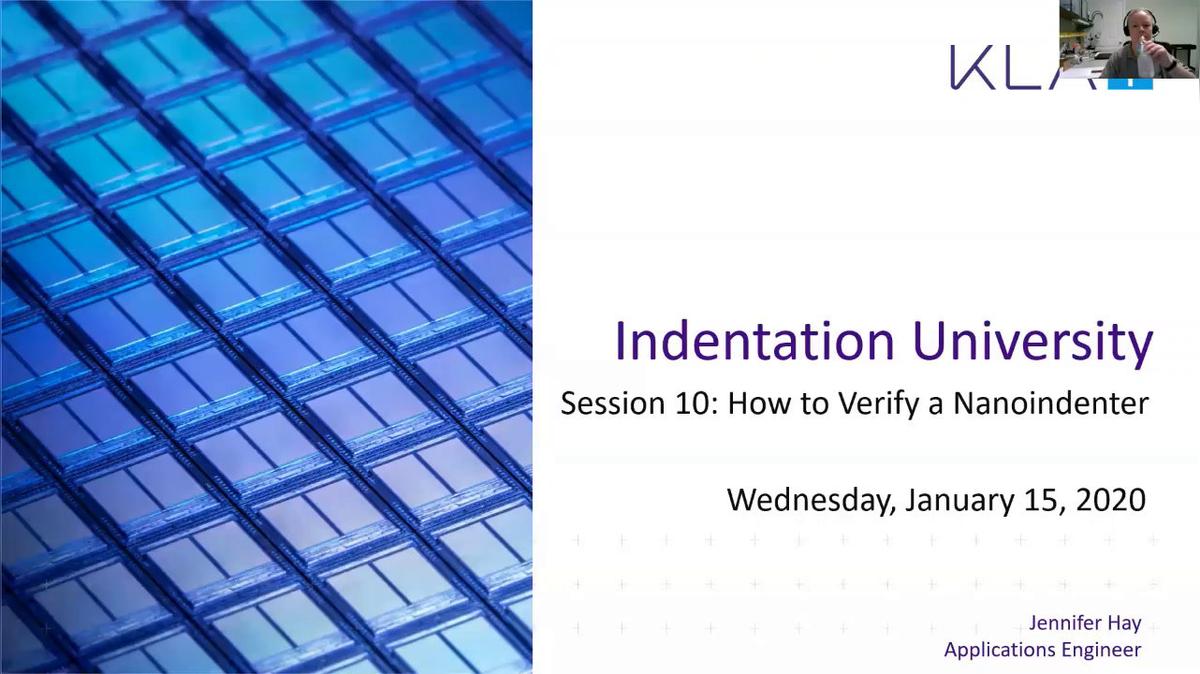 iU Session 10: Verifying Your Nanoindenter