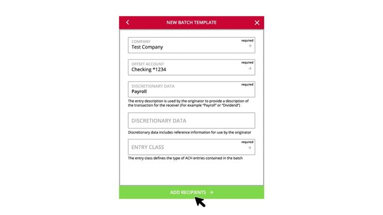 Managing ACH Batch Templates