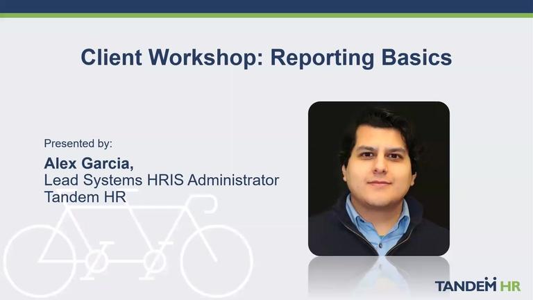 Client Workshop - Reporting Basics