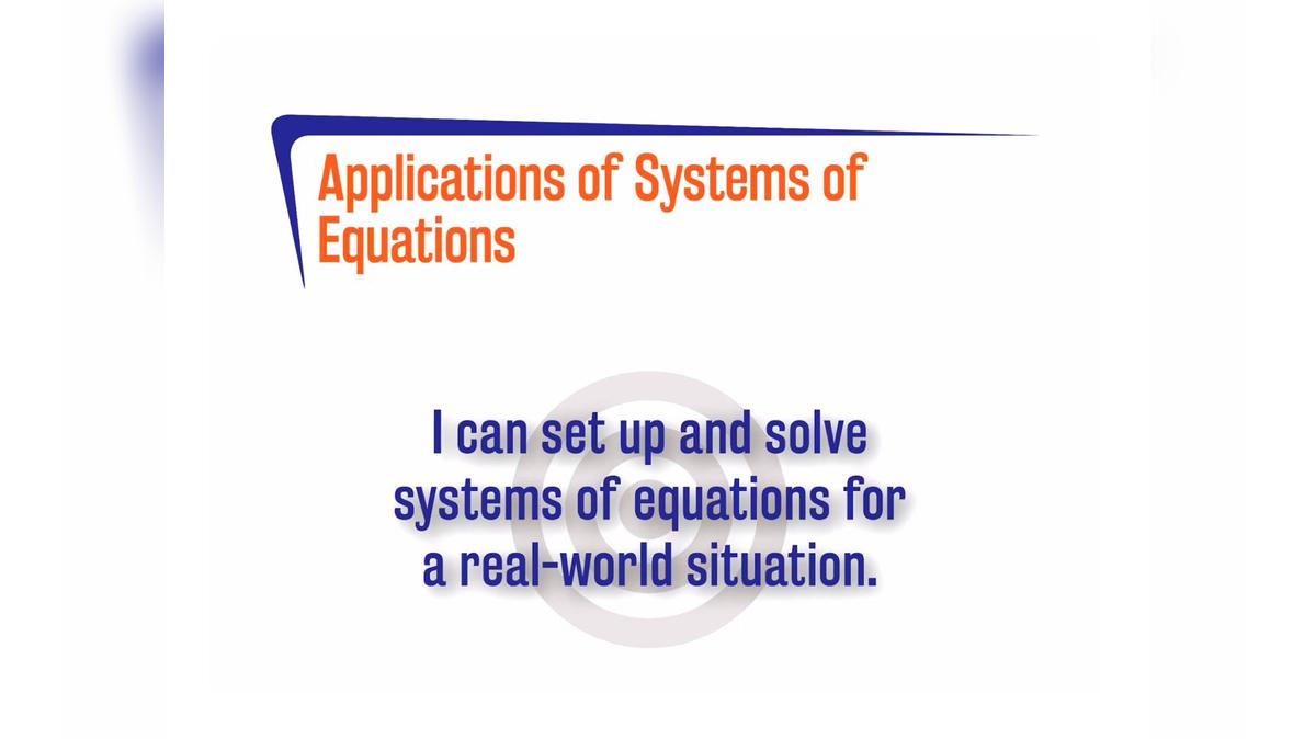 CoreSP 3.5.5 Applications of Systems of Equations
