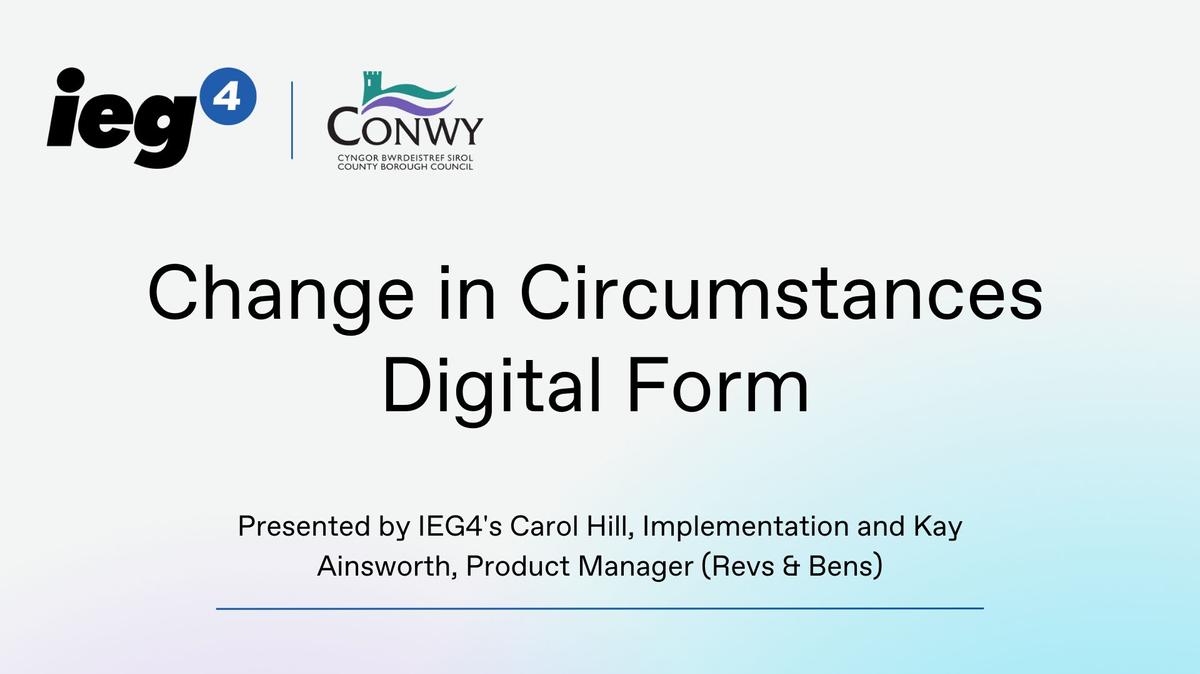 Conwy Demo - Change in Circumstances eForm