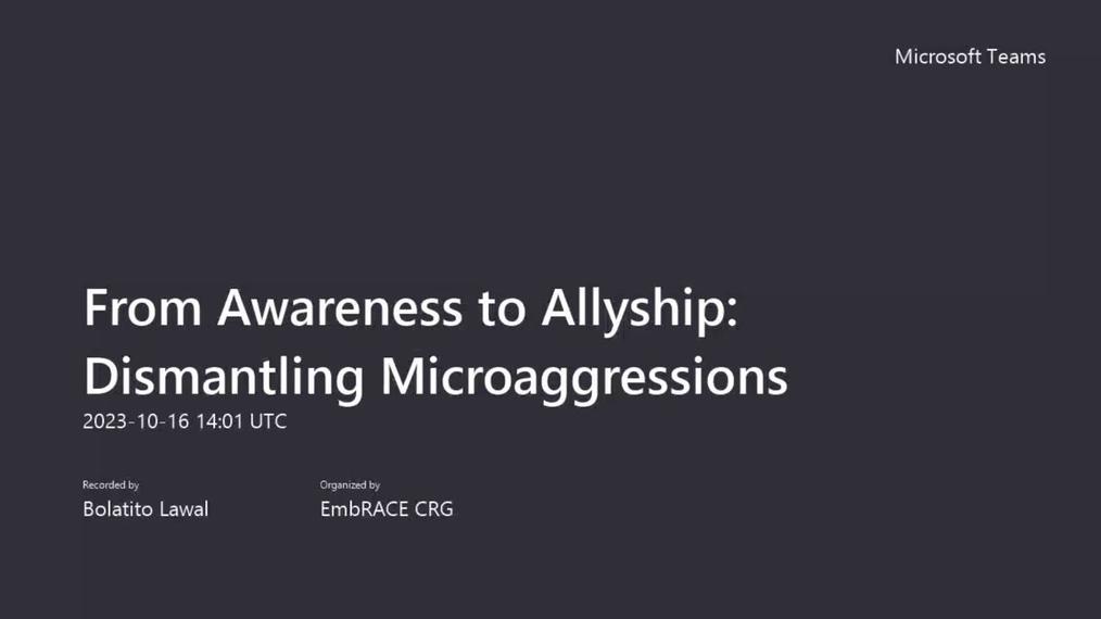 From Awareness to Allyship: Dismantling Microaggressions