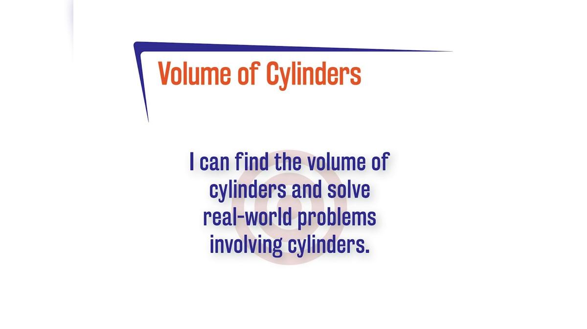 CoreSP 3.9.1 Volume of Cylinders