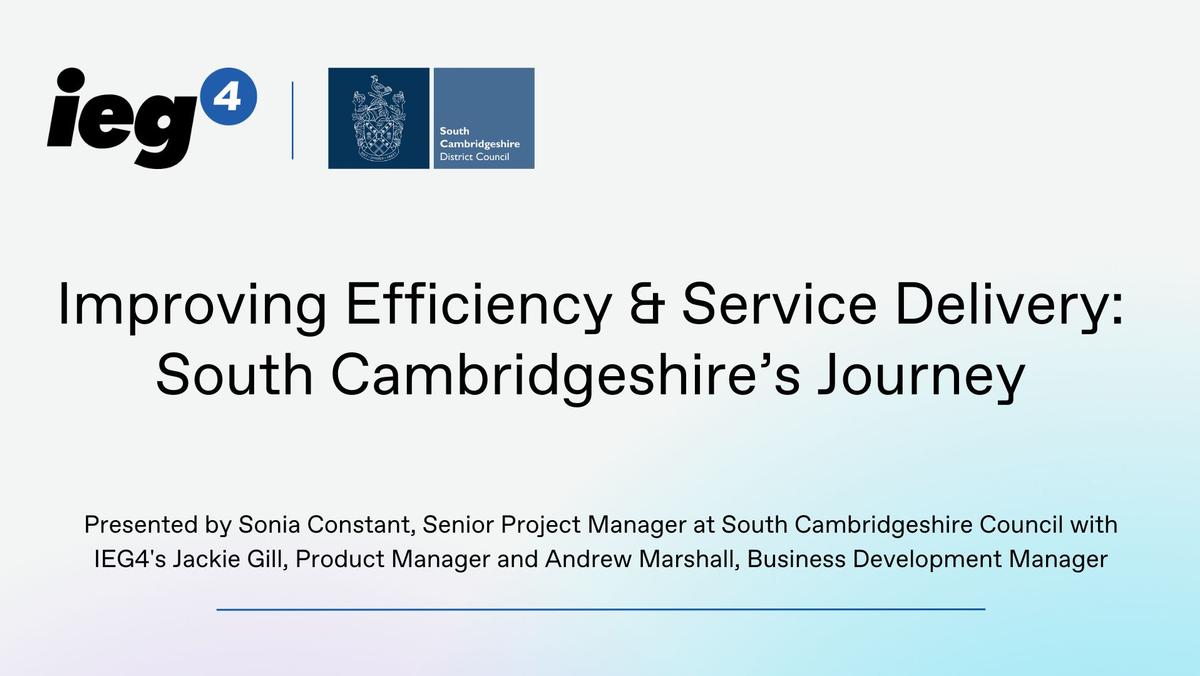 South Cambridgeshire presents IEG4 Customer Portal