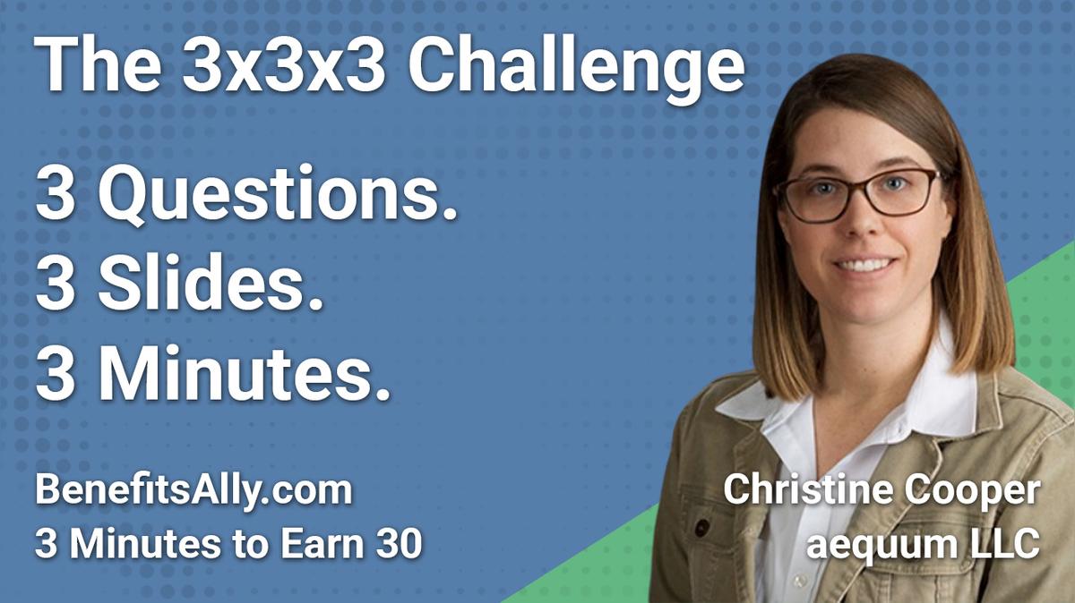 aequum LLC - 3x3x3 Challenge with Christine Cooper