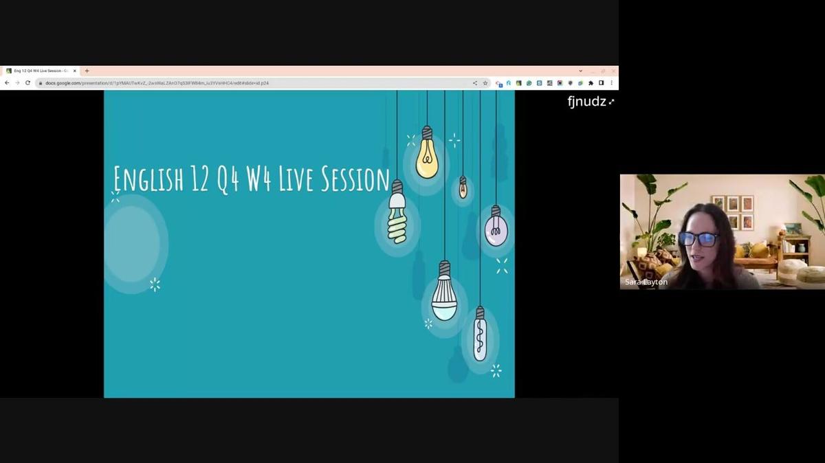 English 12 Q4W4 Live Session