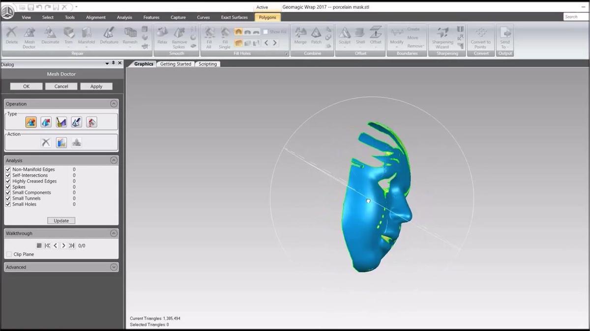 3D scan of a porcelain mask