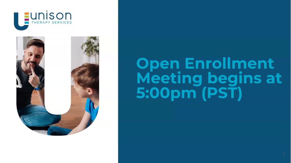 Unison Therapy Services 2025 Open Enrollment session