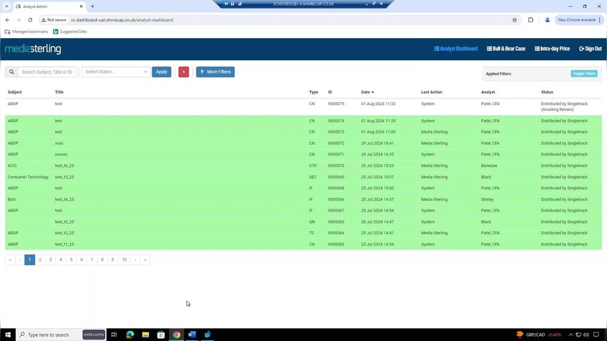 Dashboard mark as peer reviewed