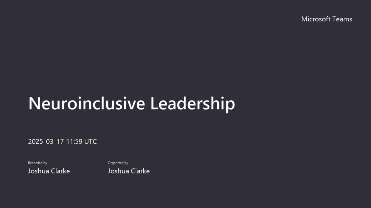 Neuroinclusive Leadership