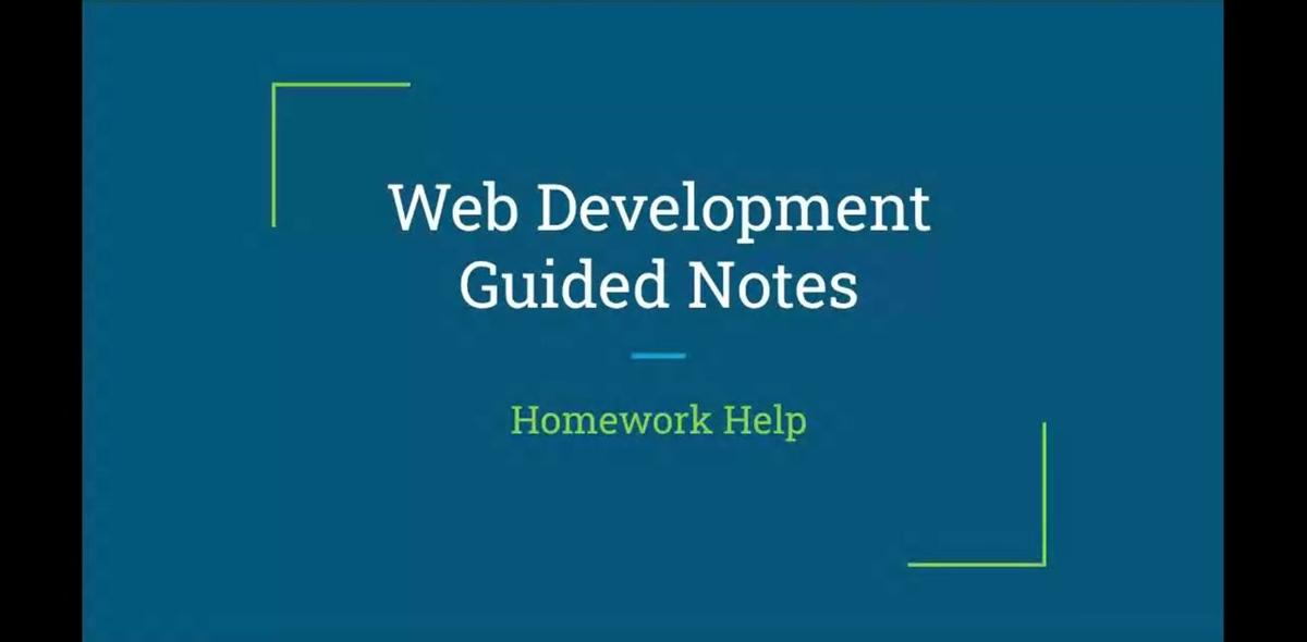 Homework Help Video - Guided Notes G - Internet Protocols and HTML Tables
