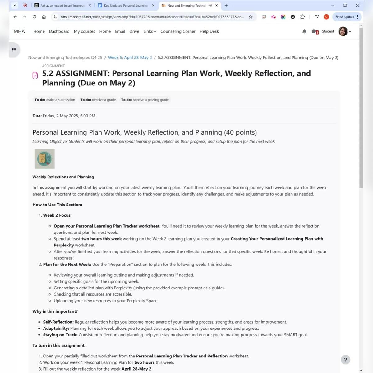 Weekly Learning Plan Work