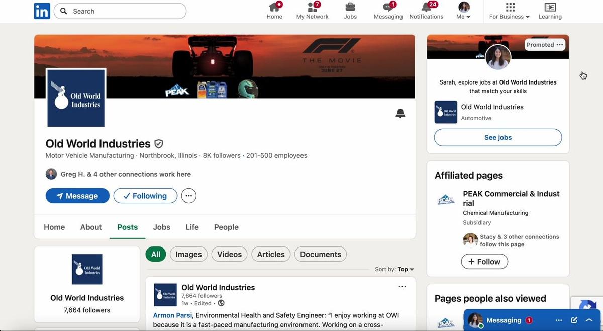 PEAK Ad Spot Linkedin F1 Movie 6.27.25