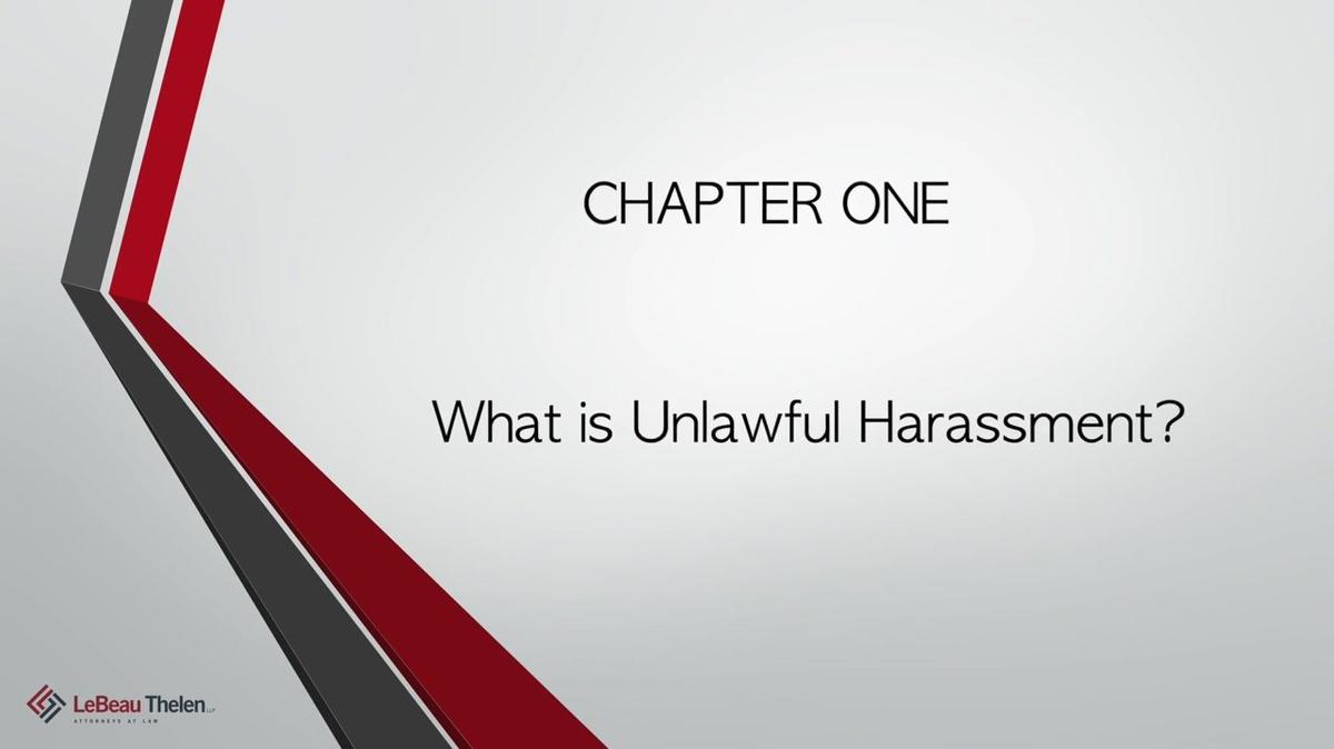 Sexual Harassment Training for Non-Managers Chapter 1