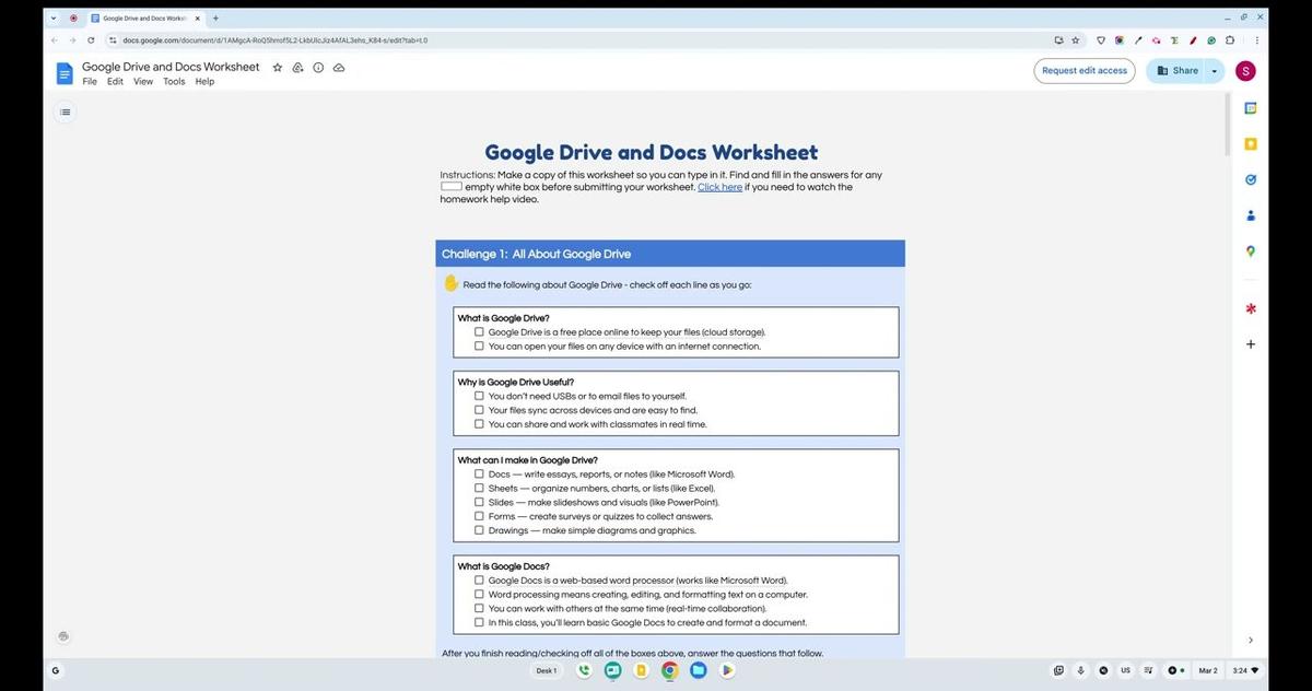 HOW TO: Use Google Doc Worksheets