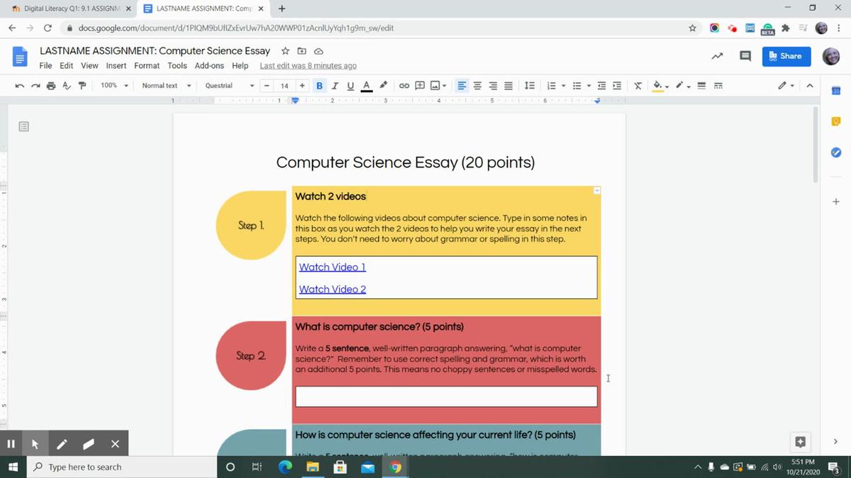Computer Science Essay Overview Video