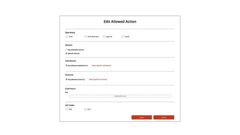 Allowed Actions: Operations